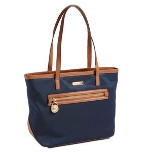 MICHAEL Michael Kors Navy Signature Logo Lining Kempton Nylon Tote Shoulder Bag